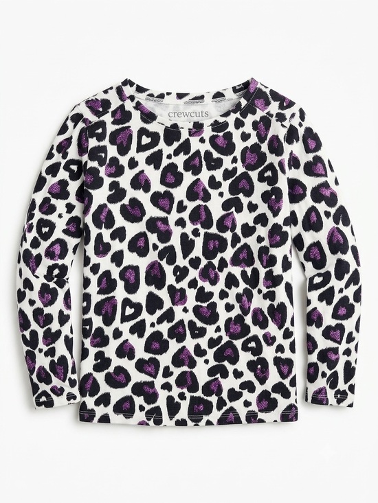 Crewcuts Other - Crewcuts J.Crew Sparkle Animal Print Long Sleeve Tee (Size 4-5)